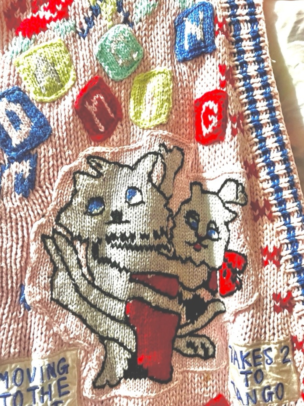 NO! The Jeans Revolt Cat Cardigan Y2K Graphic Knit Rare Streetwear - Picture 6 of 12